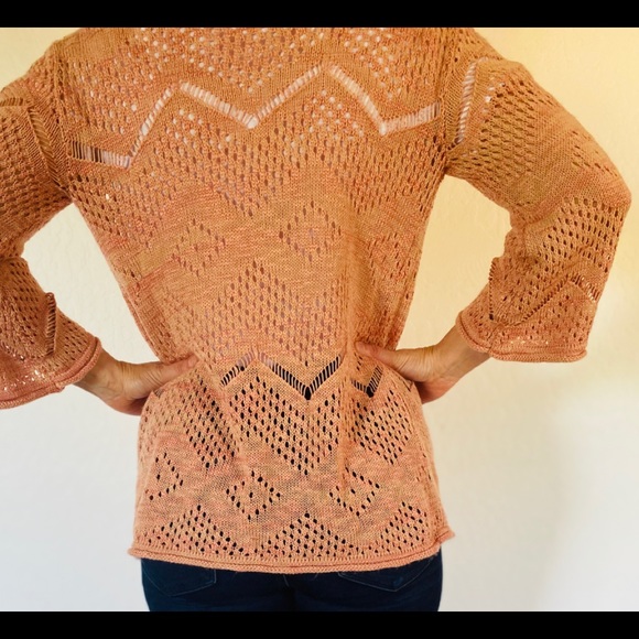 American Rag, pink, lace knit sweater - Picture 3 of 4